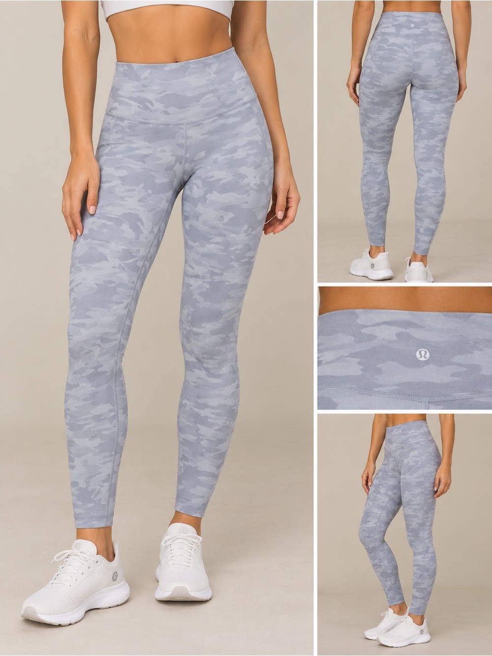 Gray Lululemon Wunder Under Camouflage Leggings (4)